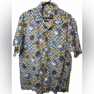 Ron Jon Surf Shop Hawaiian Shirt Button Up Short Sleeve Men's Size XL